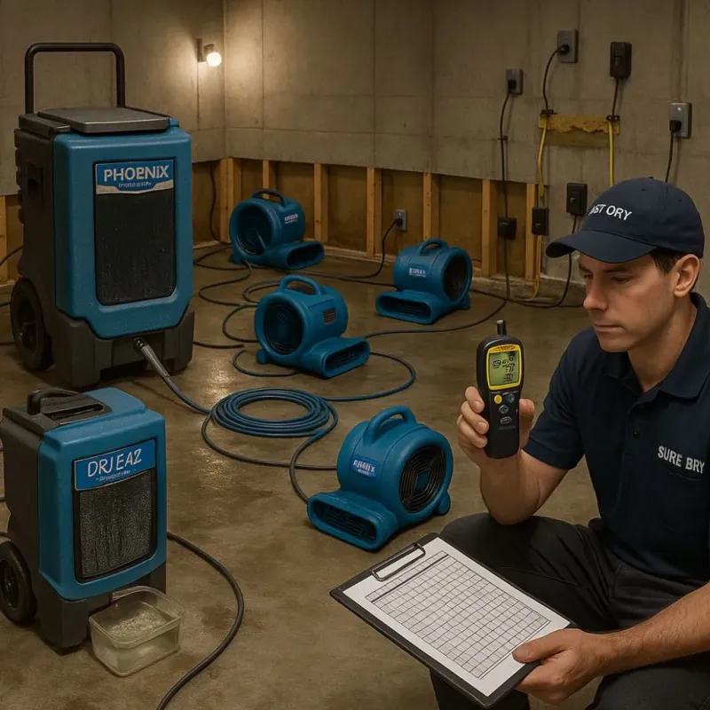 Structural Drying and Dehumidification process in Morgan Hill, CA